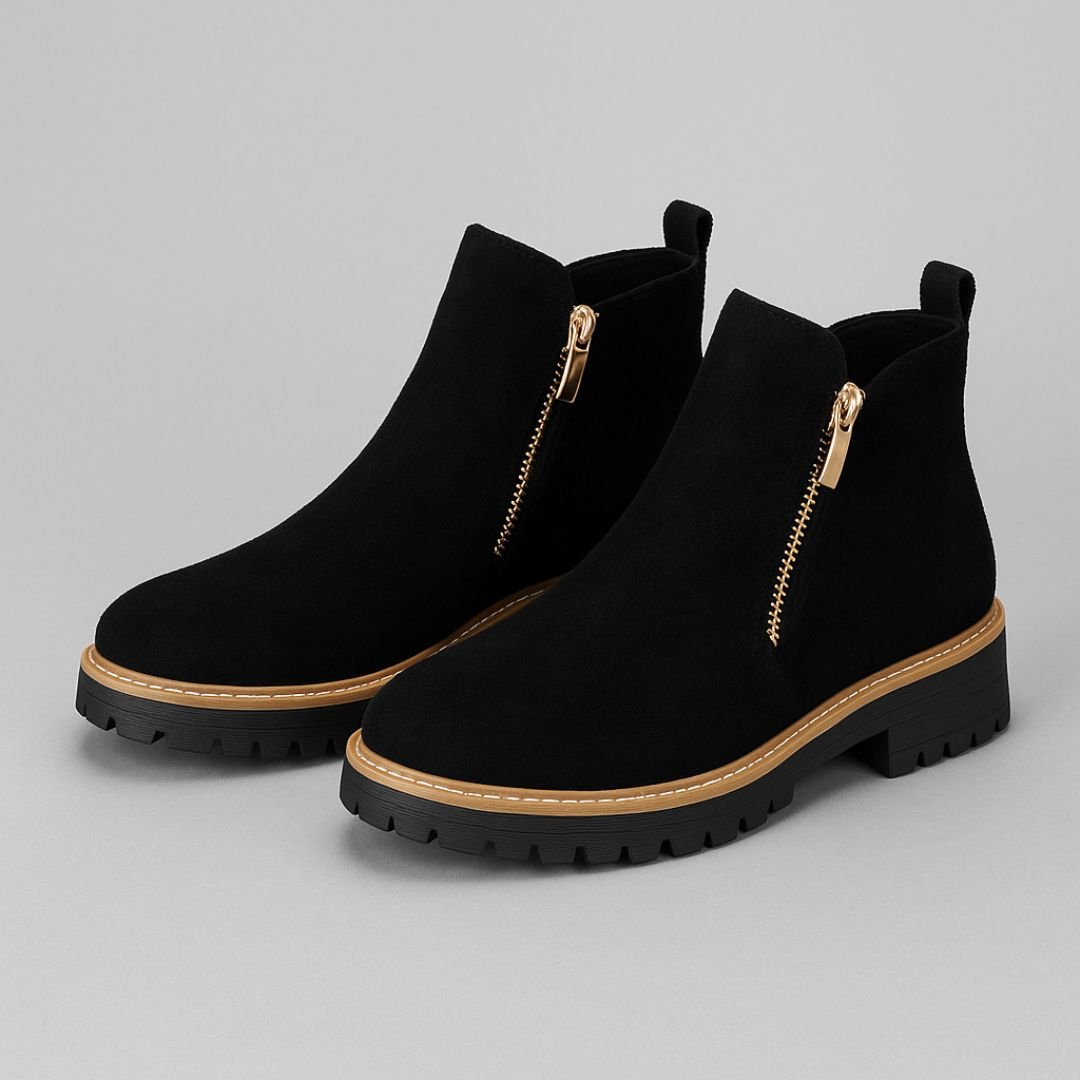 Kirsteen | Grey Side-Zip Ankle Boots