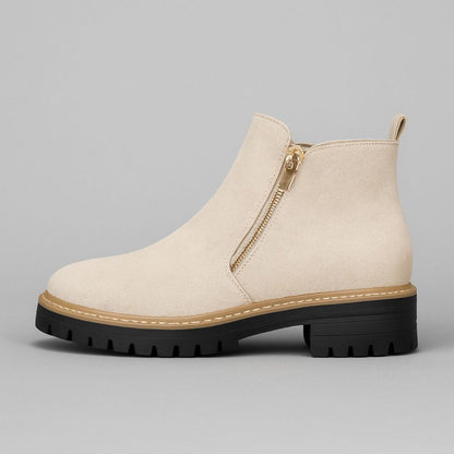 Kirsteen | Grey Side-Zip Ankle Boots