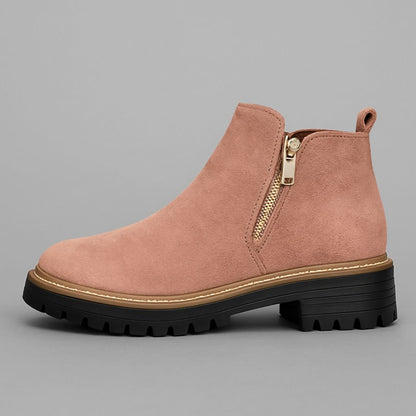 Kirsteen | Grey Side-Zip Ankle Boots