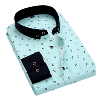 White with Navy Anchor Print