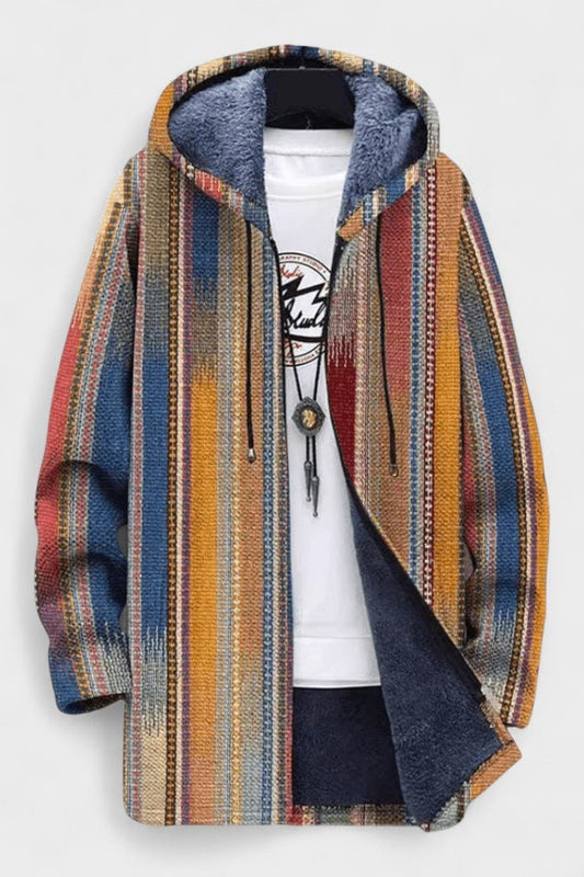 Clara | Multicolour Stripe Hooded Zip Jacket