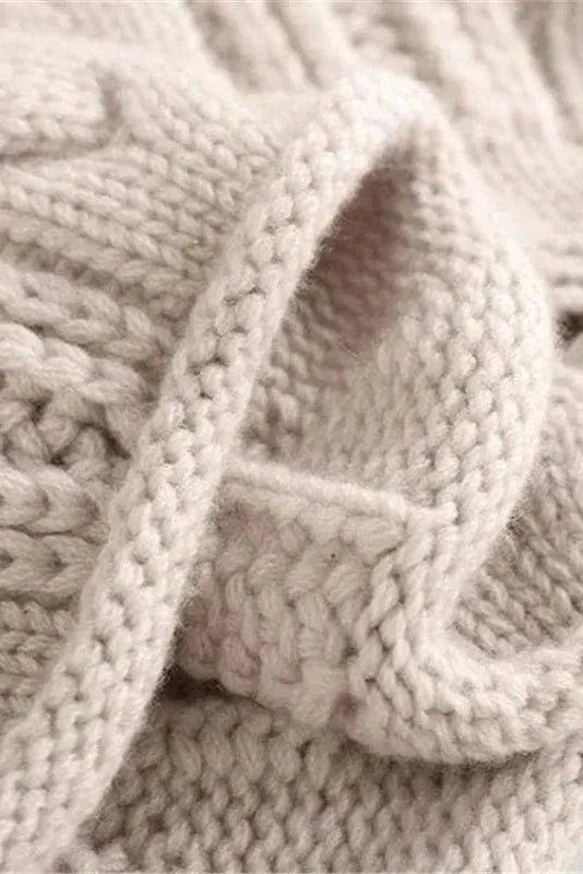 Kay | Blue Cable-Knit Roll-Neck Jumper