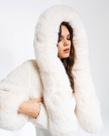 Kara | White Faux-Fur Jacket