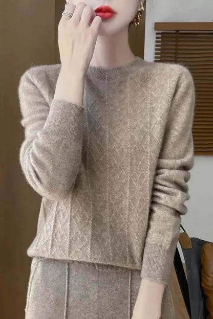 Kara | Orange Diamond-Knit Jumper