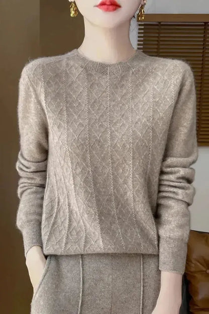 Kara | Orange Diamond-Knit Jumper