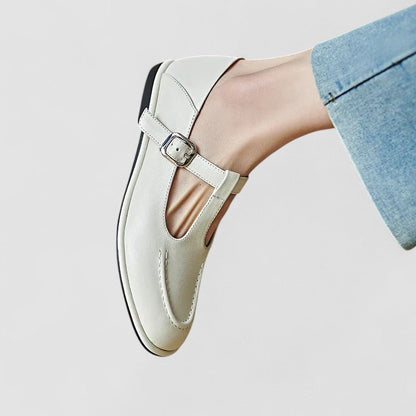 Laurel | Black Flat Mary Jane Shoes