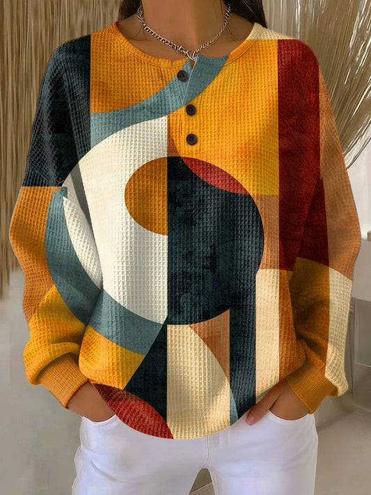Helen | Retro Geometric Print Jumper