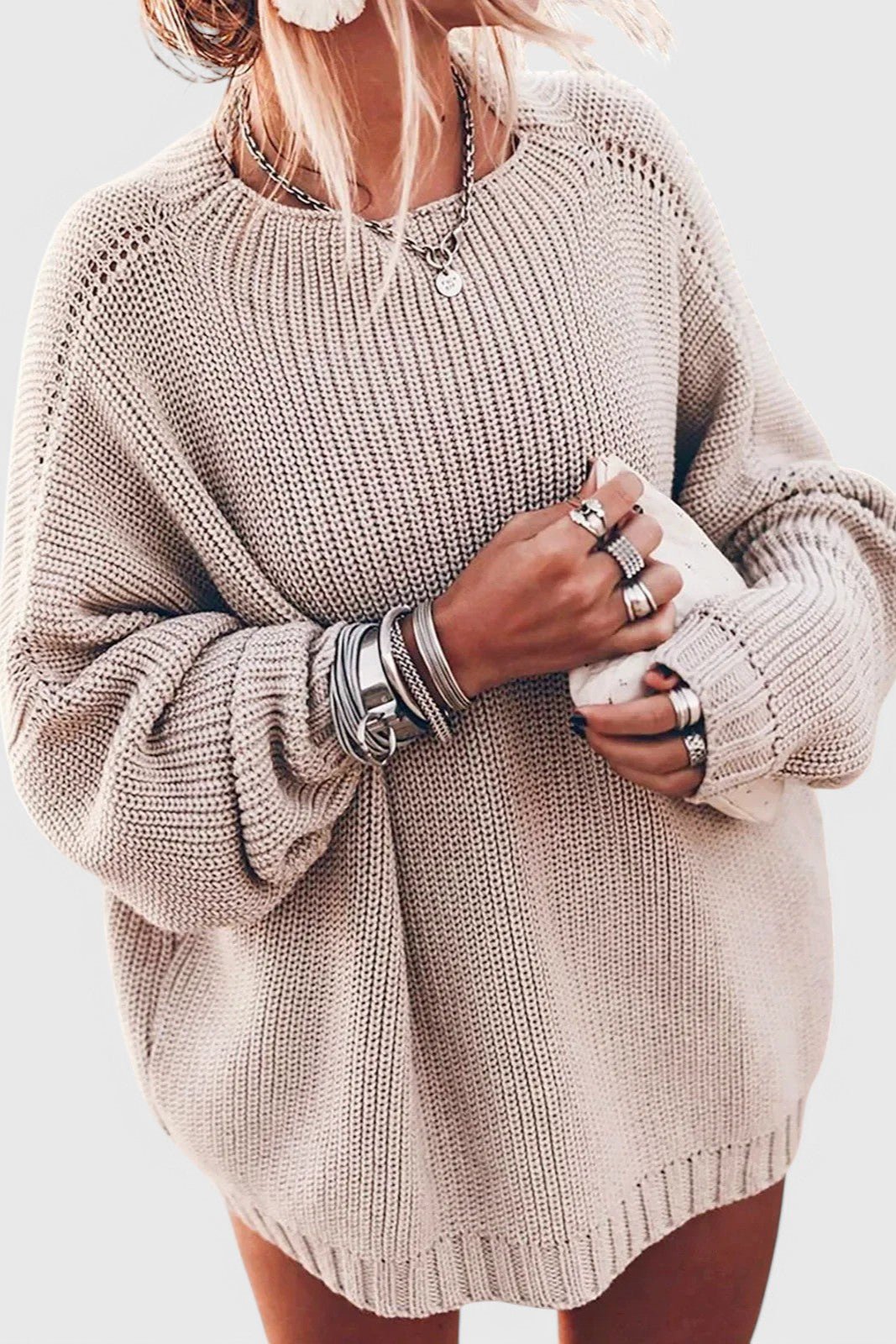 Lana | Beige Relaxed Knit Jumper