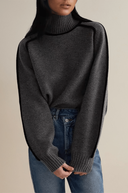 Lara | Cream Contrast-Trim Jumper
