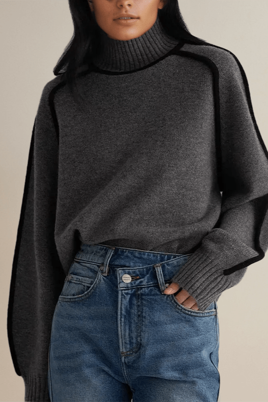 Lara | Cream Contrast-Trim Jumper
