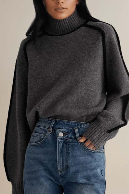 Lara | Cream Contrast-Trim Jumper
