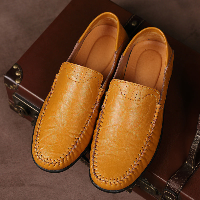 Matthew | Brown Leather Slip-On Loafers