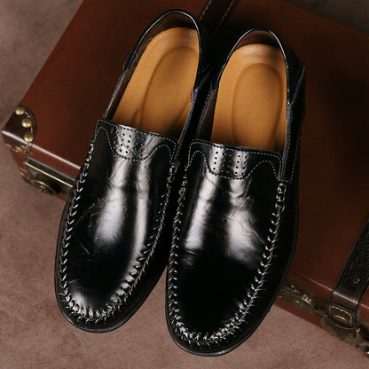 Matthew | Brown Leather Slip-On Loafers