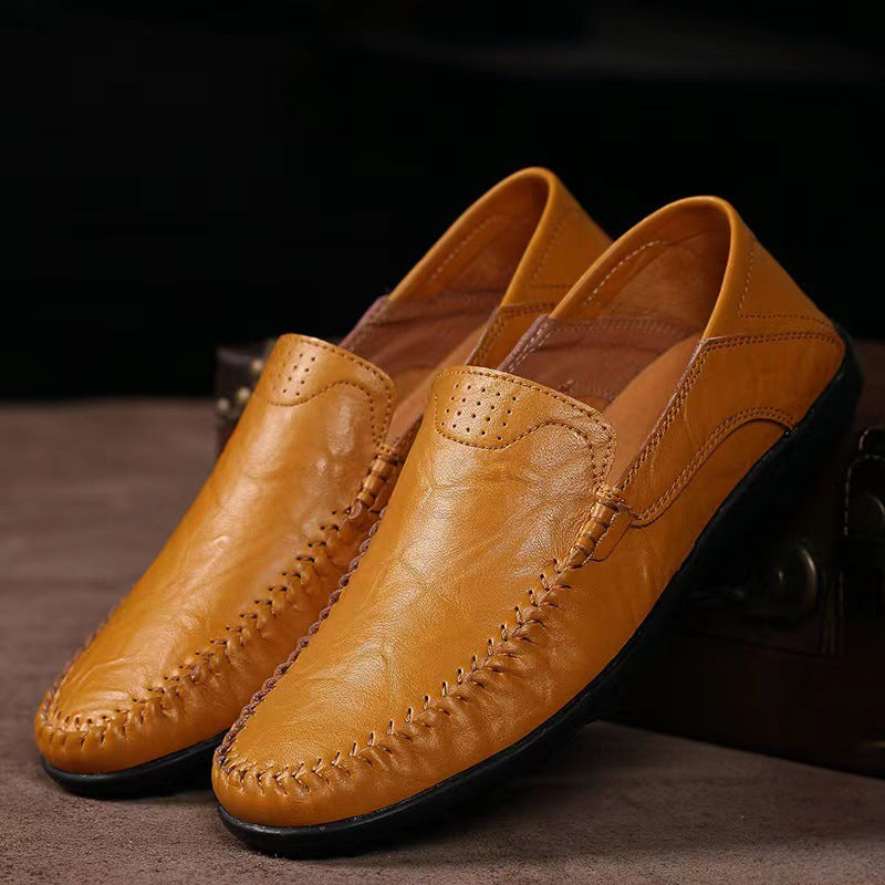 Matthew | Brown Leather Slip-On Loafers