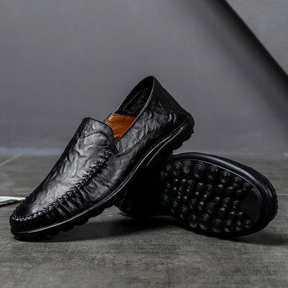 Matthew | Brown Leather Slip-On Loafers