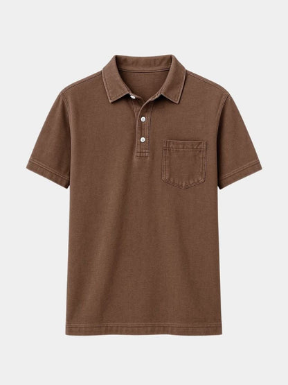 Lawrence | Denim-Look Pocket Polo Shirt