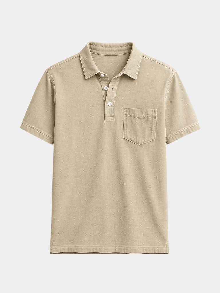 Lawrence | Denim-Look Pocket Polo Shirt