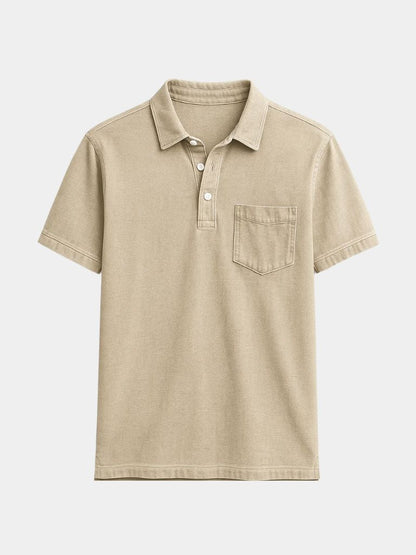 Lawrence | Denim-Look Pocket Polo Shirt