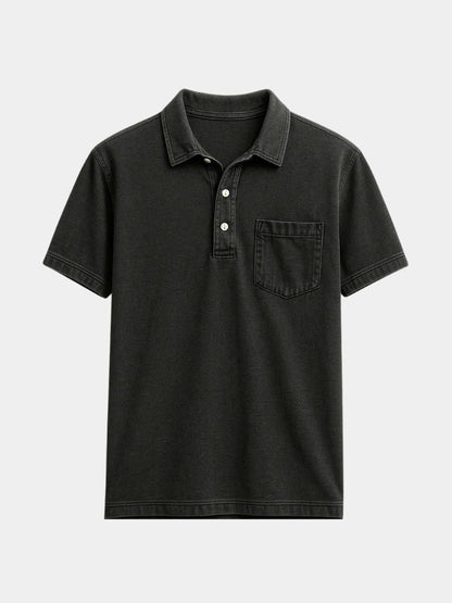 Lawrence | Denim-Look Pocket Polo Shirt