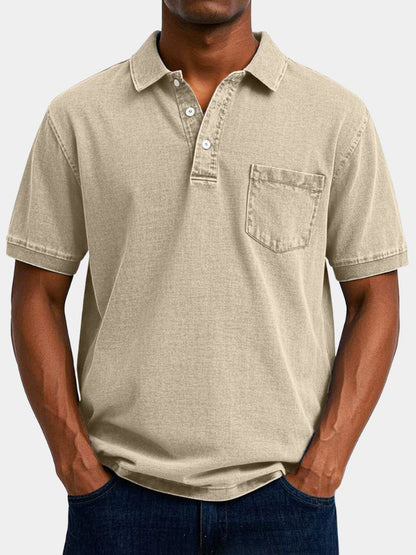 Lawrence | Denim-Look Pocket Polo Shirt