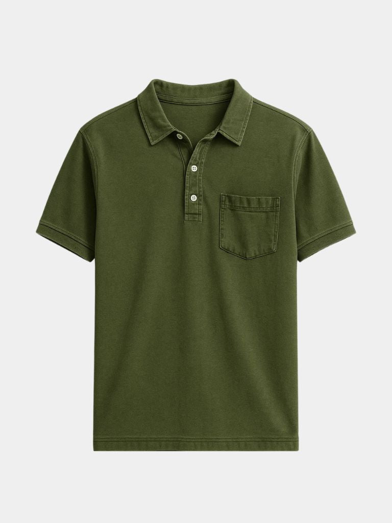 Lawrence | Denim-Look Pocket Polo Shirt
