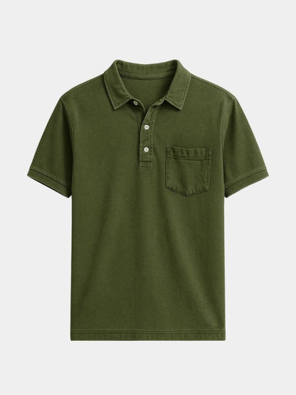Lawrence | Denim-Look Pocket Polo Shirt