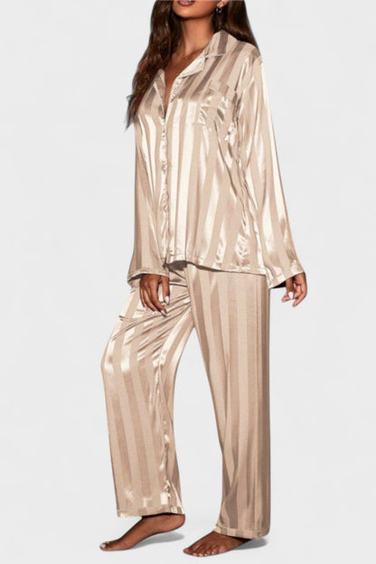 Laura | Satin-Look Long-Sleeve Trouser Set