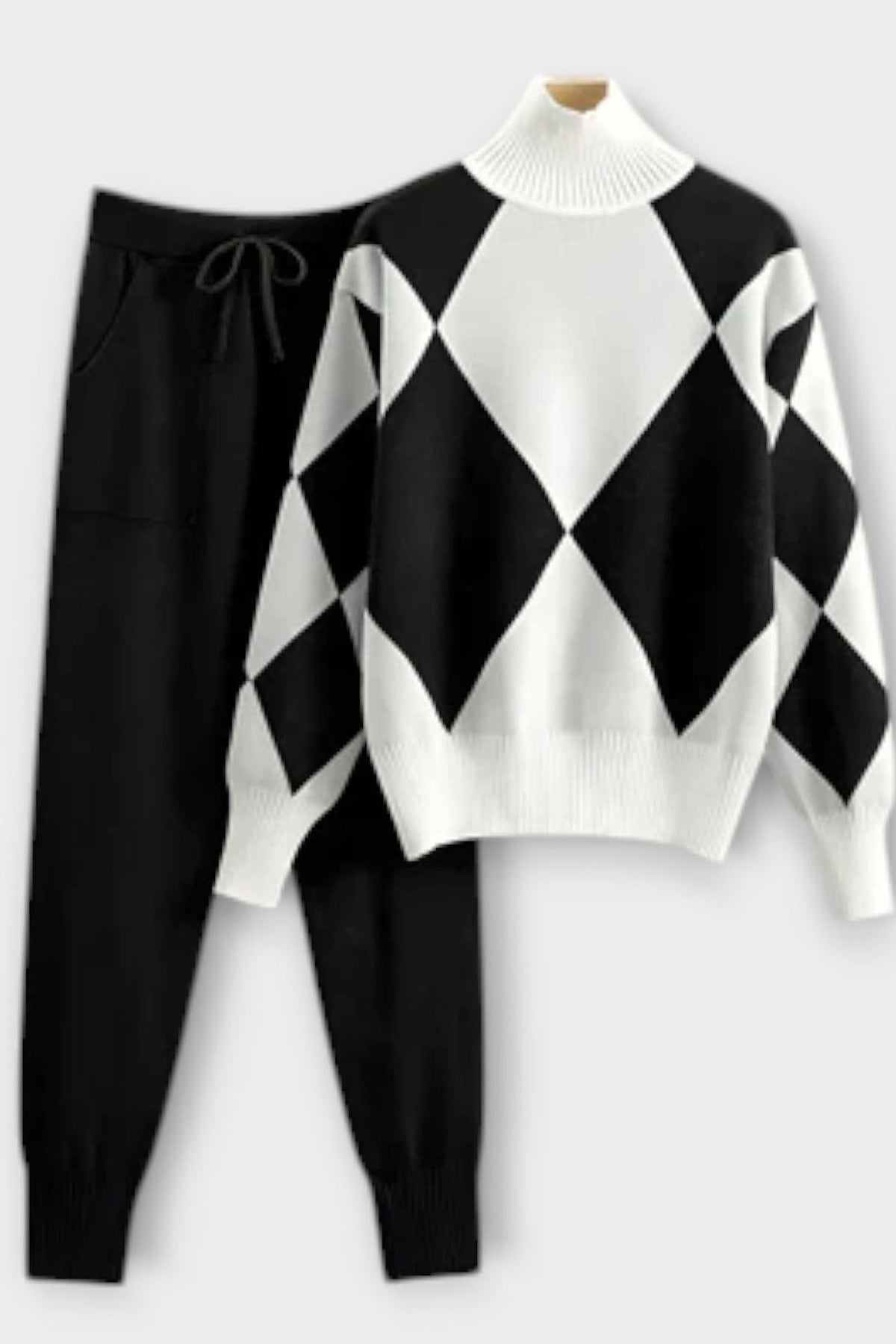 Laura | Argyle Knit Jumper & Trouser Set