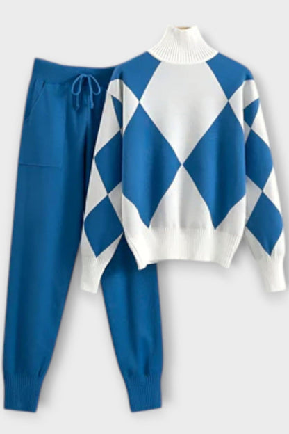 Laura | Argyle Knit Jumper & Trouser Set