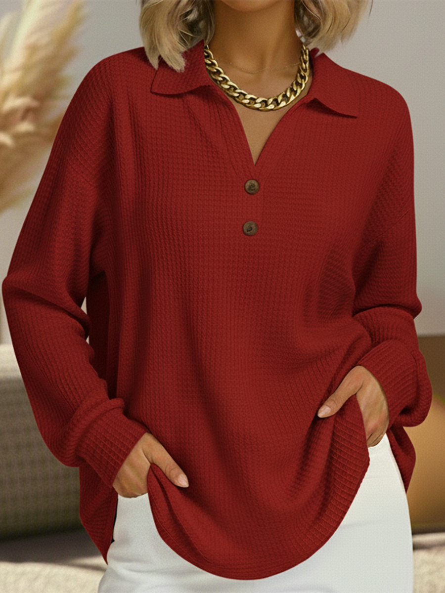 Elaine | Plain Collared Knit Jumper