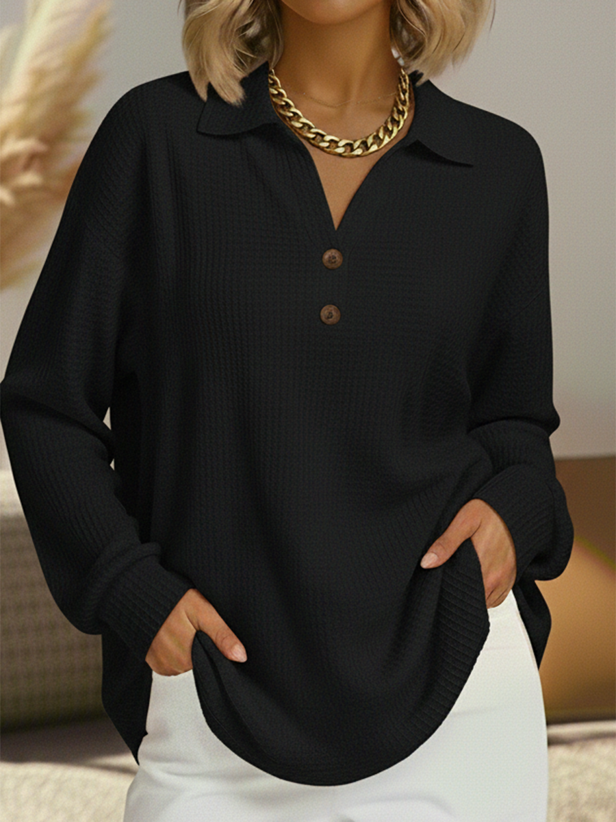 Elaine | Plain Collared Knit Jumper