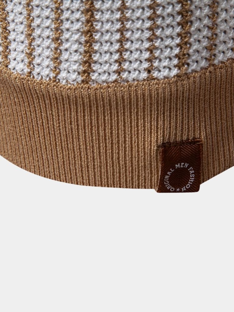 Lachlan | Striped Button-Front Knit Polo