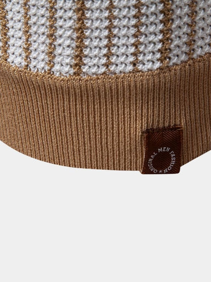 Lachlan | Striped Button-Front Knit Polo