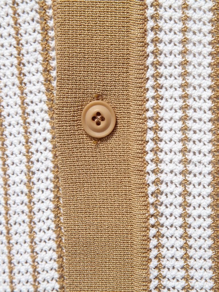Lachlan | Striped Button-Front Knit Polo