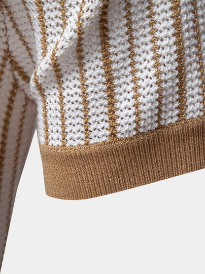 Lachlan | Striped Button-Front Knit Polo