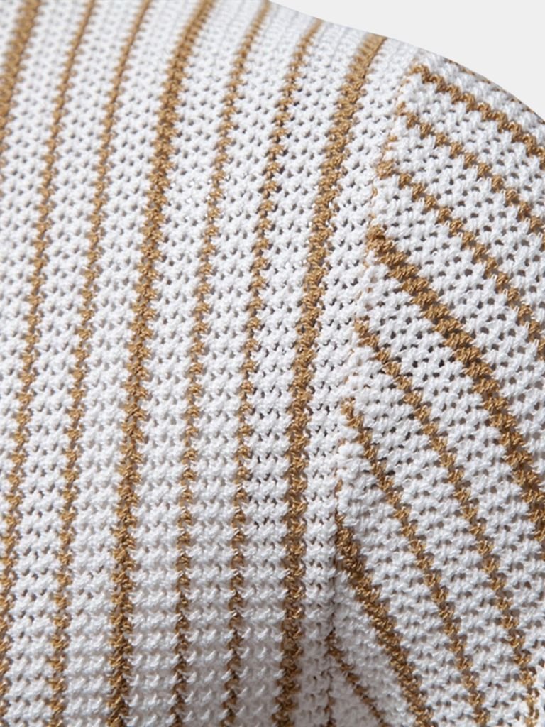 Lachlan | Striped Button-Front Knit Polo