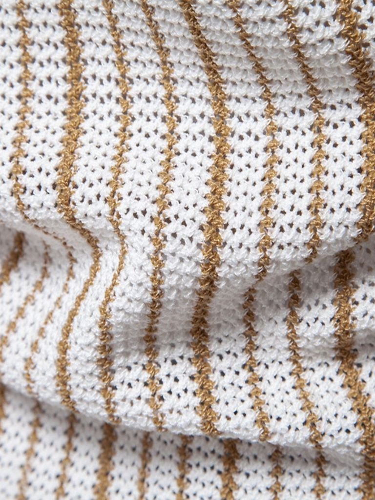 Lachlan | Striped Button-Front Knit Polo