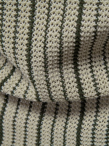 Lachlan | Striped Button-Front Knit Polo
