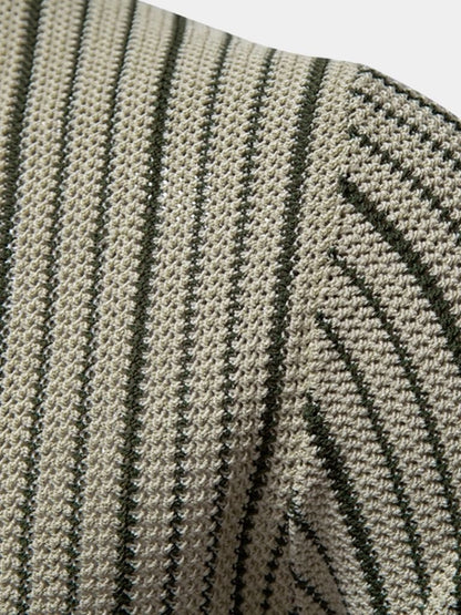 Lachlan | Striped Button-Front Knit Polo