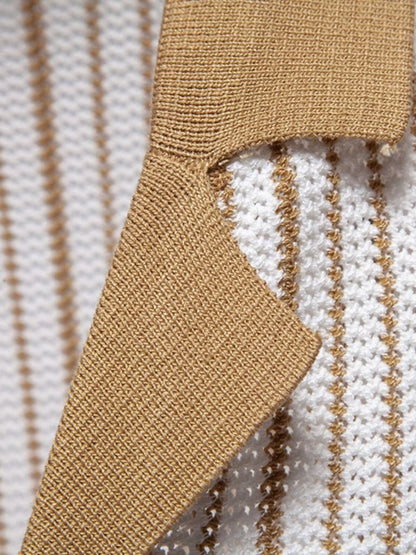 Lachlan | Striped Button-Front Knit Polo