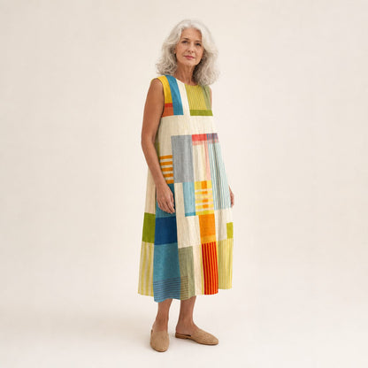 Edie | Colour Block Sleeveless Midi Dress