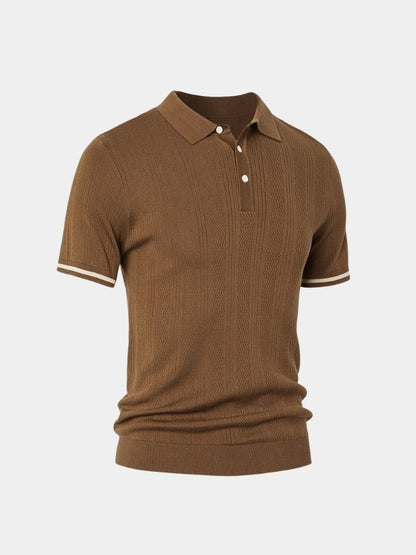 Leo | Textured Brown Polo Shirt