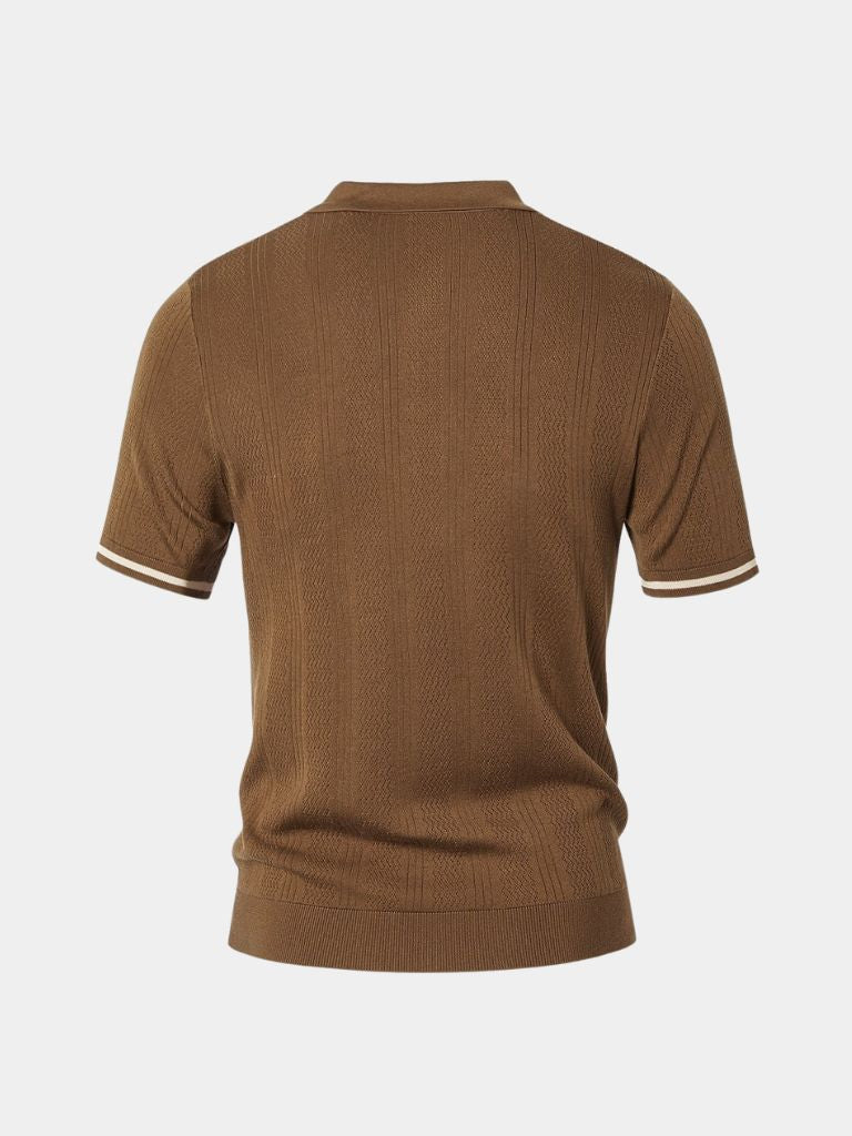 Leo | Textured Brown Polo Shirt
