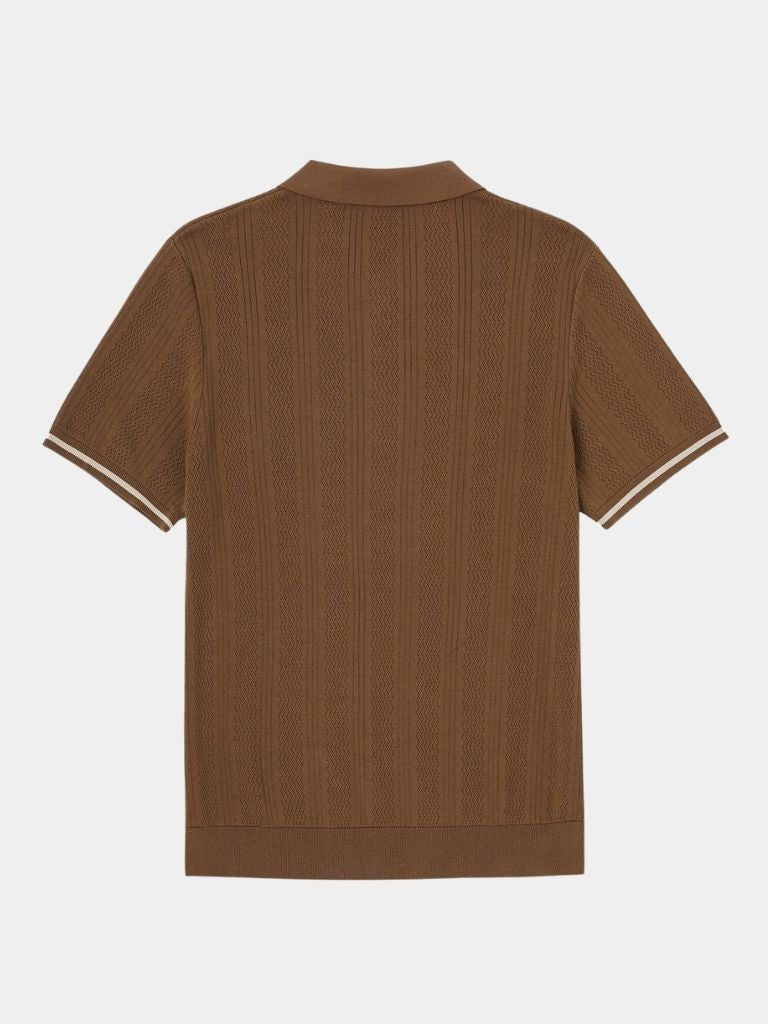 Leo | Textured Brown Polo Shirt