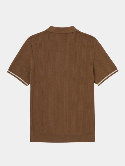 Leo | Textured Brown Polo Shirt
