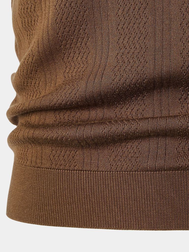 Leo | Textured Brown Polo Shirt