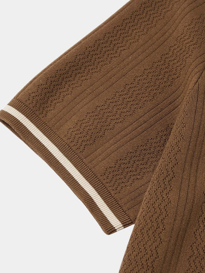 Leo | Textured Brown Polo Shirt