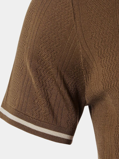 Leo | Textured Brown Polo Shirt