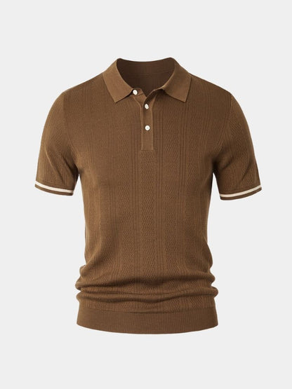 Leo | Textured Brown Polo Shirt