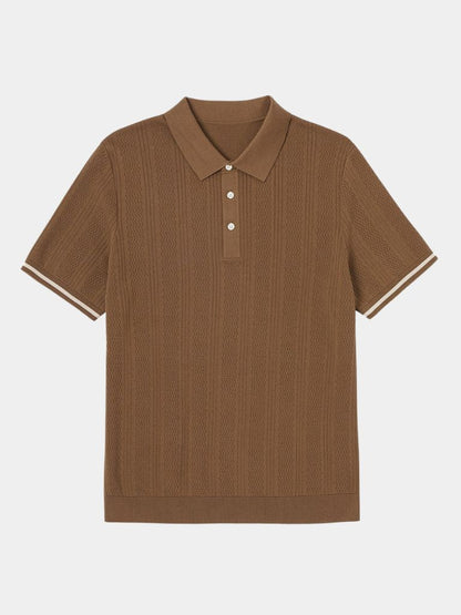 Leo | Textured Brown Polo Shirt